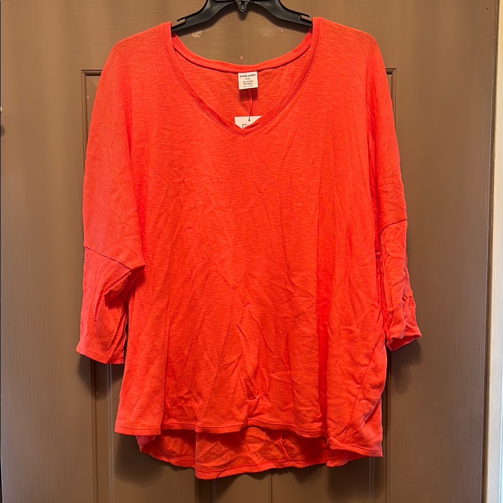 NWT Armadio Women's Coral Batwing Drop Shoulder Top size XXL